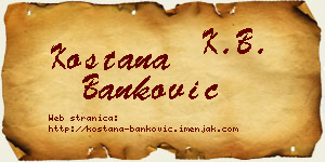 Koštana Banković vizit kartica